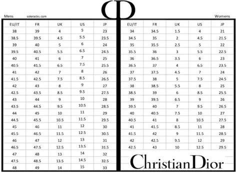 size 42 dior|Dior size chart.